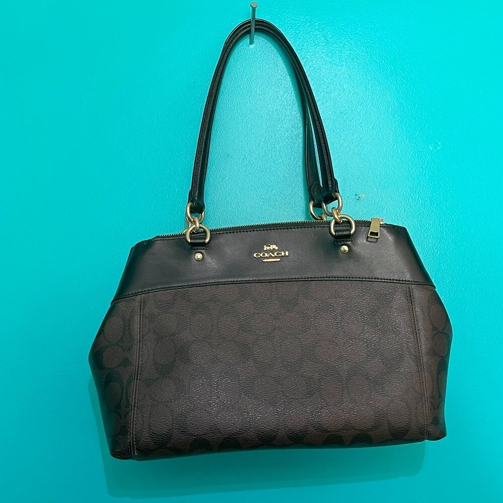 Coach Brown and Black Hand Bag